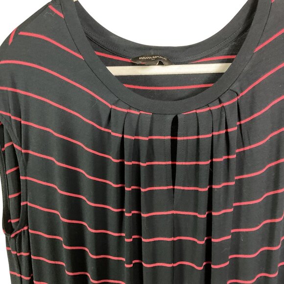 Banana Republic Factory Womens Striped Mini Dress Tie Waist, Blue/Pink, Medium - Picture 9 of 12